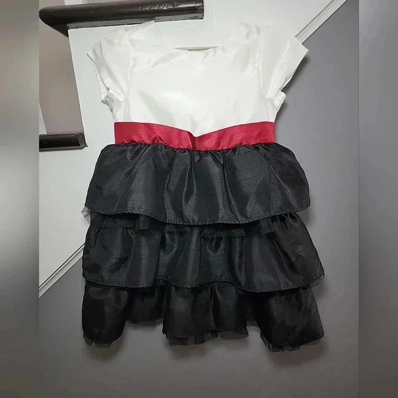 Gymboree Merry Occasions Ivory Black Tiered Ruffle Holiday Party Portraits 3T - Picture 2 of 4